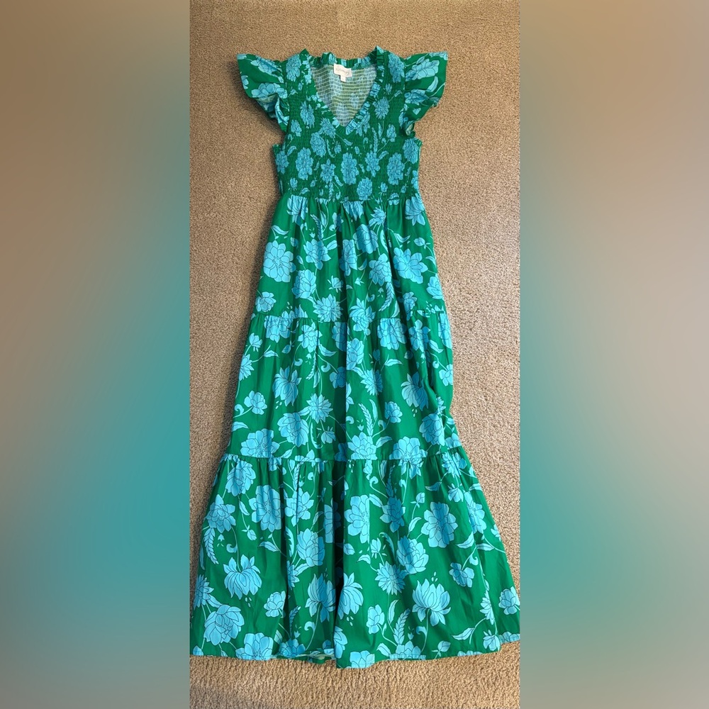Sugarlips Green and Blue Smocked Top NWOT - Picture 5 of 5